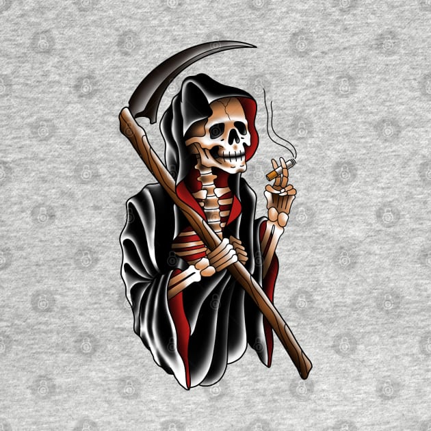 Traditional tattoo grim reaper by Smurnov